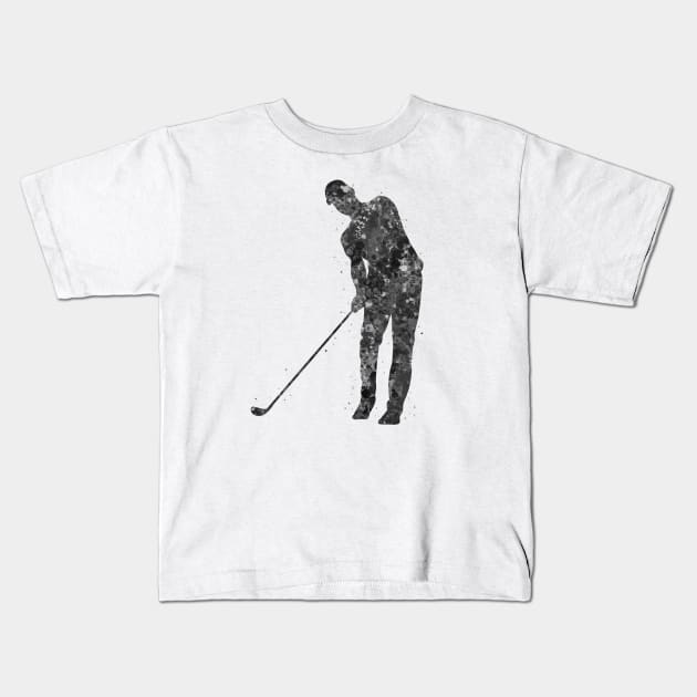 Golf player man Kids T-Shirt by Yahya Art